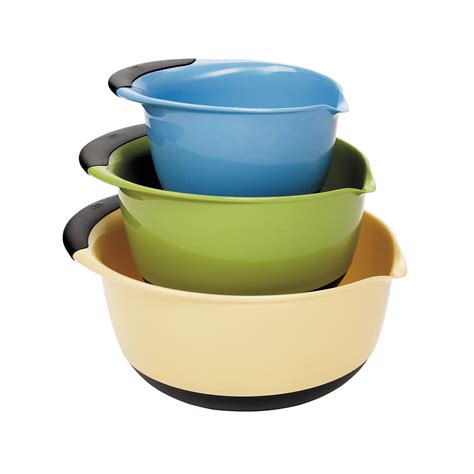 OXO® Mixing Bowl Set in Assorted Colors | Plastic mixing bowls, Mixing bowls set, White bowls