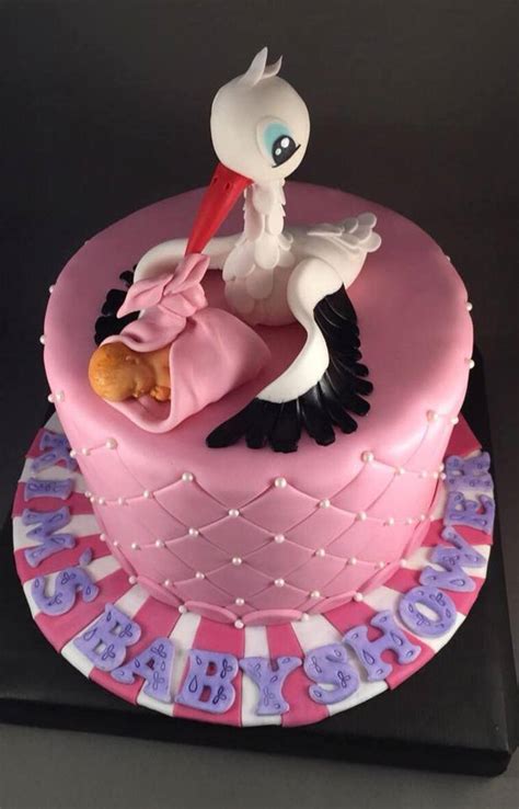 Baby Shower Cake With Stork