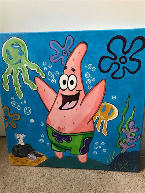Patrick From Spongebob Squarepants Painting Etsy Israel