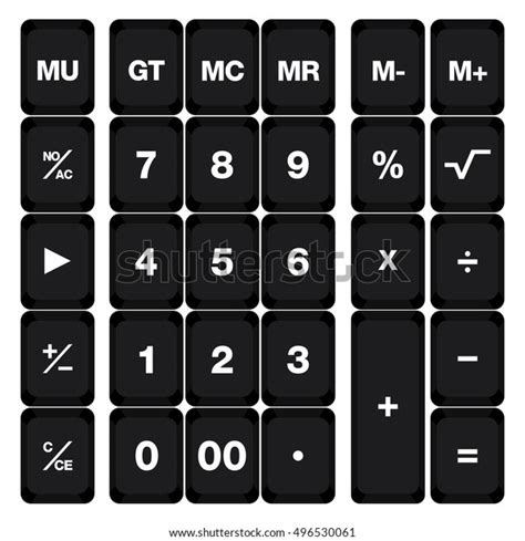 Calculator Keyboard Isolated On White Background Stock Vector Royalty