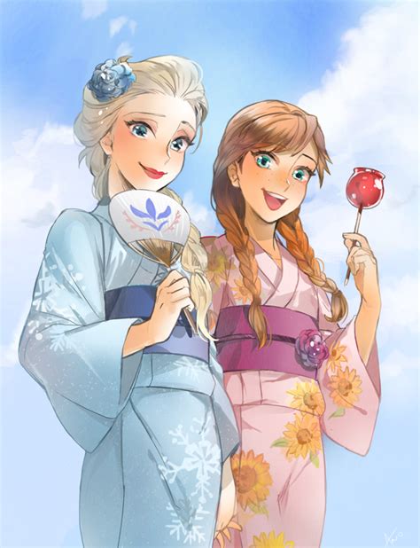 Elsa And Anna Frozen Drawn By Anosbee Danbooru
