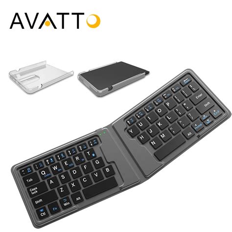 Avatto Travel Leather Folding Mini Keyboard With Bluetooth Foldable