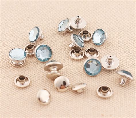 50pc Crystal Rivets Rhinestone Snap Rivets For Clothing Double Cap Rivets Leather Rapid Rivets