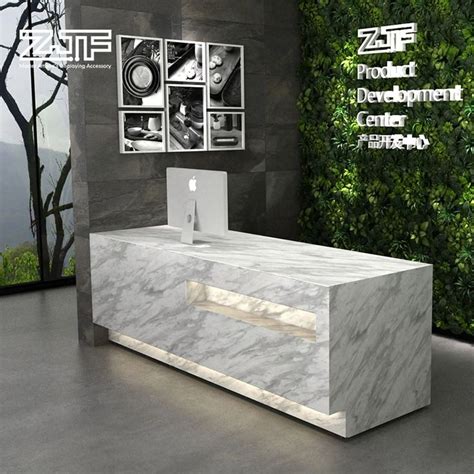Hera Marble Reception Desk With Led