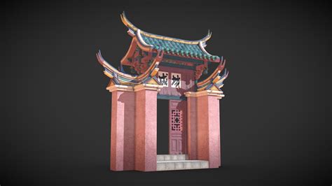 Chinese Temple Gate Buy Royalty Free 3d Model By Mattwells3d Fdf7e0a