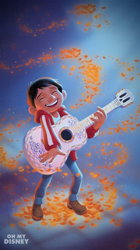 Miguel Rivera Playing Hectors Guitar With Magic Flower Petals From