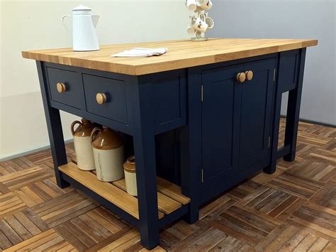 Freestanding Kitchen Island Incorporating Two Double Cupboards Slatted