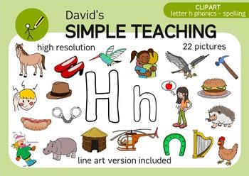 Students will see a picture and must guess what word beginning with the letter h it is before the time runs out. Letter H phonics - spelling clipart with free preview | TpT