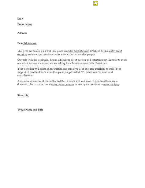charity auction letter template special event donation