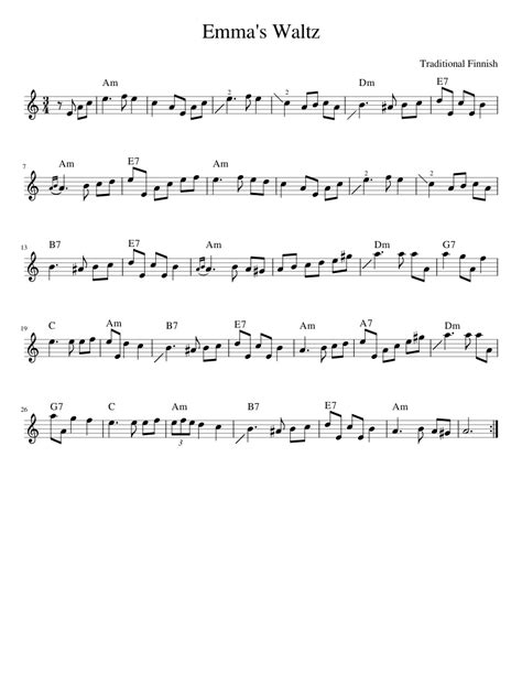 Emmas Waltz Misc Traditional Sheet Music For Violin Solo
