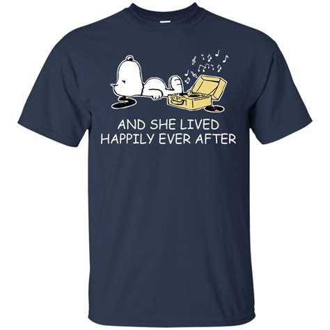 snoopy and she lived happily ever after shirt hoodie allbluetees