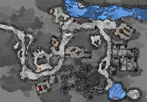 Bandits Lair Dandd Battle Map Cave Water Fantasy Map Tabletop Rpg Maps