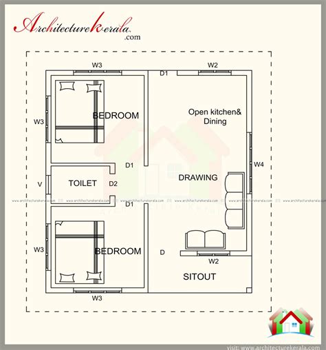 500 Square Feet House Plan With Elevation Architecture Kerala
