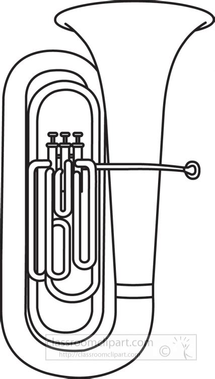 Music Outline Clipart Tuba Brass Musical Instrument Outline Clipart