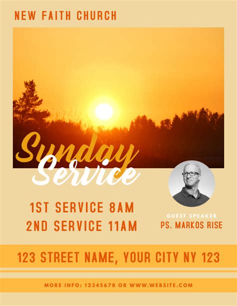 Sunday Service Church Flyer Template Postermywall