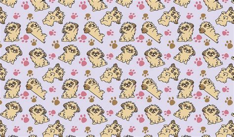 Cute Puppy Dog Doodle Pattern Design Vector Download