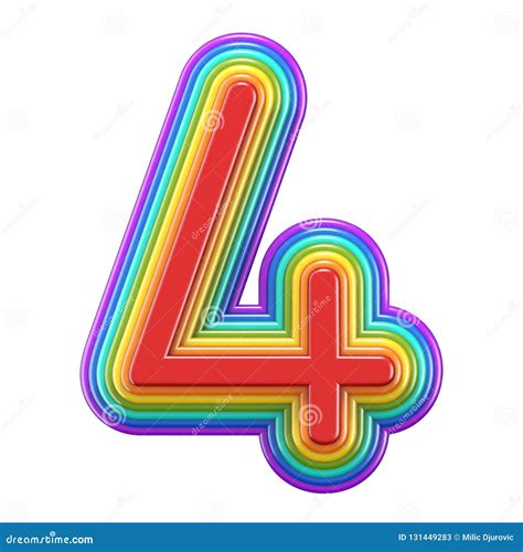 Concentric Rainbow Number 4 Four 3d Stock Illustration Illustration