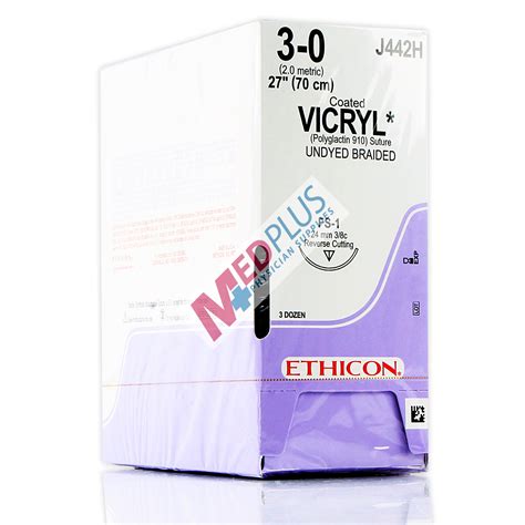 Ethicon Coated Vicryl Polyglactin 910 Suture Reverse Cutting Med