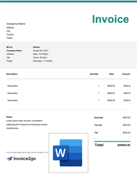Invoice Template For Freelance Work