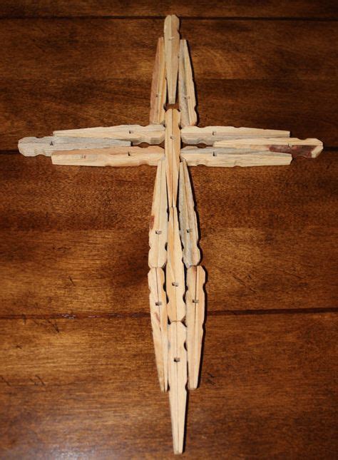 Wooden Cross Made Out Of Clothes Pins Samanthas Treasure Wooden