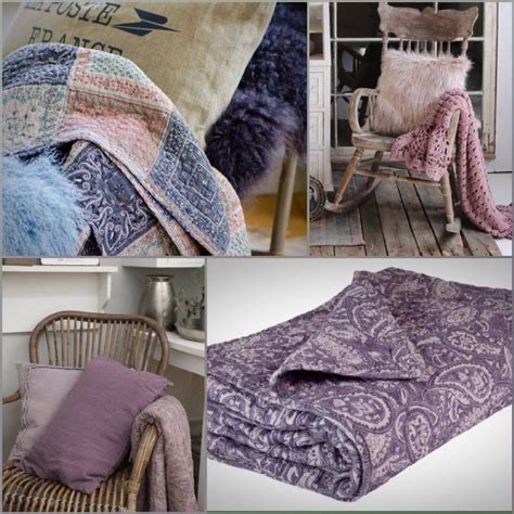 Four Pictures Of Different Types Of Blankets And Pillows On The Same