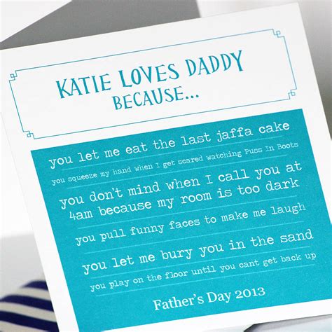 Personalised Reasons I Love My Dad Card By Spotty N Stripy
