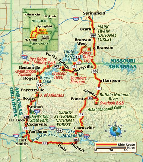 Arkansas Motorcycle Roads Map