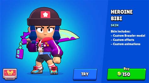 Purchase and collect unique skins to stand out and show off in the arena. Brawl Stars Heroine BIBI SKIN - YouTube