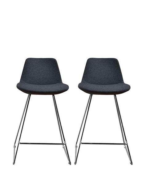 Aeon Furniture Upholstered Counter Stool In Gray Set Of 2 Luxury Home