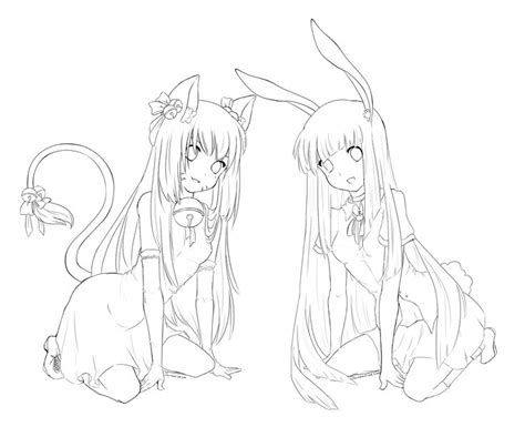 Anime Girl Bunny Coloring Pages Coloring Pages
