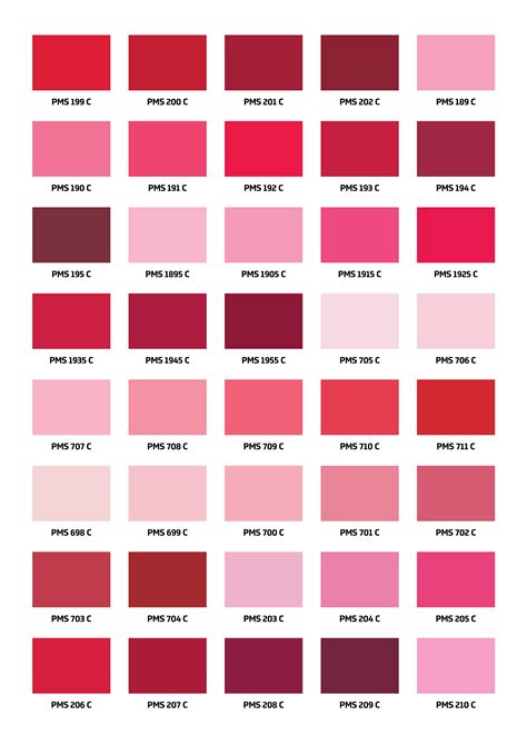 Pinks Pantone Pink Pink Color Chart Pantone Chart