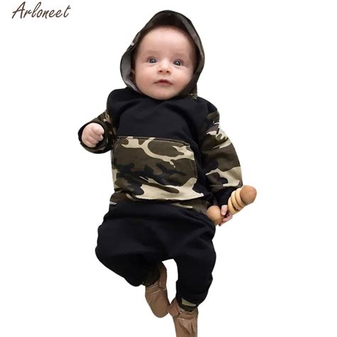 2017 Hot Sale 2pcs Toddler Infant Baby Boy Clothes Set Camouflage
