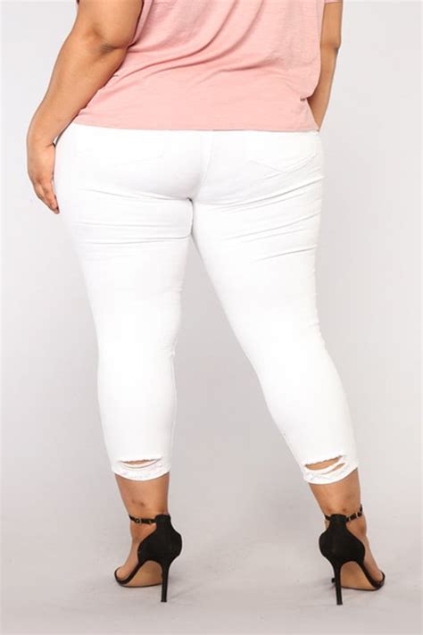 Lovely Casual Hollow Out White Plus Size Jeanslw Fashion Online For