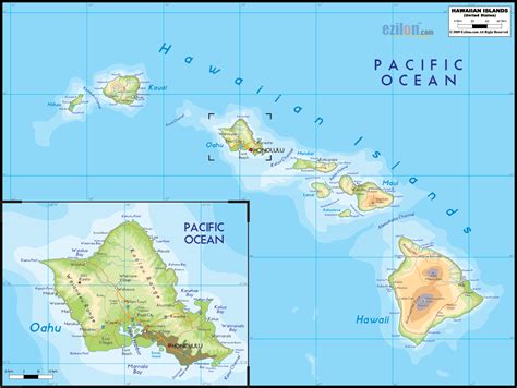 Discover sights, restaurants, entertainment and hotels. Physical Map of Hawaii - Ezilon Maps