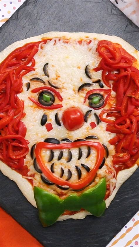 Pennywise Pizza Video Recipe Video Creepy Halloween Food