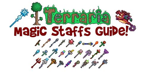 Terraria Magic Weapons Guide All Staffswands Crafting List And Stats