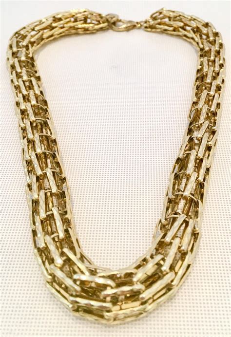 Paolo Gucci Gold Plate Chain Link Choker Necklace At 1stdibs Paolo