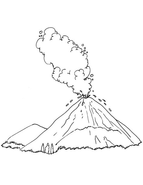 Dibujo Para Colorear De Volcán 30477