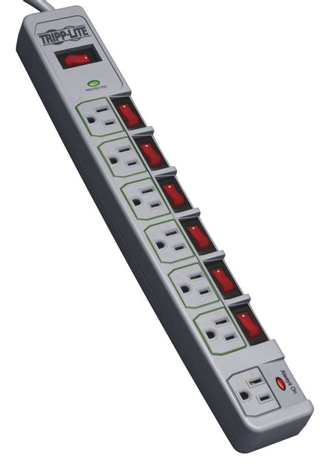 Tripp Lite 7 Outlet 6 Individually Controlled Surge Protector Power