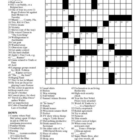 Printable crossword puzzles are many times the simplest way to keep your mind engaged in this long and often taxing activity. Free Daily Printable Crosswords | Free Printables - Printable Crossword Newsday | Printable ...