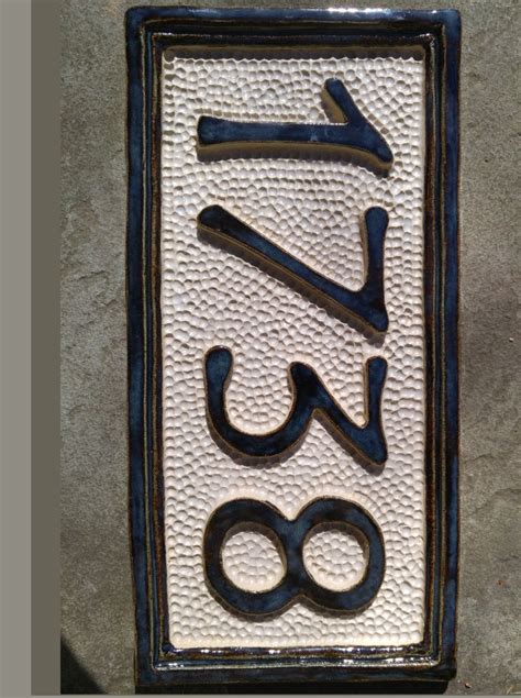 Four Number Custom Ceramic House Number Plaque Tile