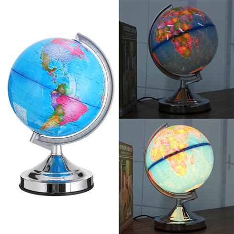 Illuminated Lamp Rotating World Earth Globe Ocean Desk Globe Led Night