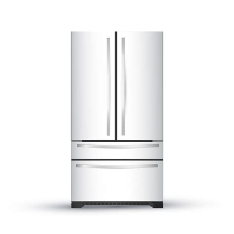 illustration vectorielle de frigo réaliste moderne sur fond blanc