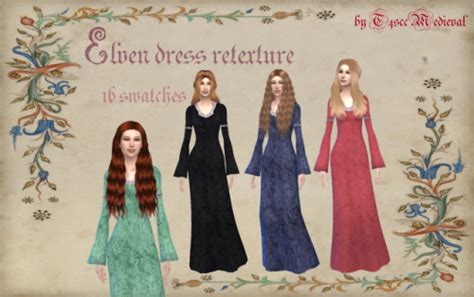 Elven Dress Retexture This Is My First Custom Sims 4 Medieval Cc