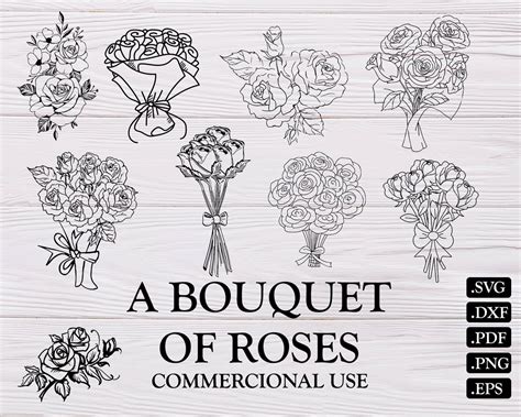 Bunch Of Roses Svg Roses Svg Bouquet Of Roses Svg 375828 Svgs Images