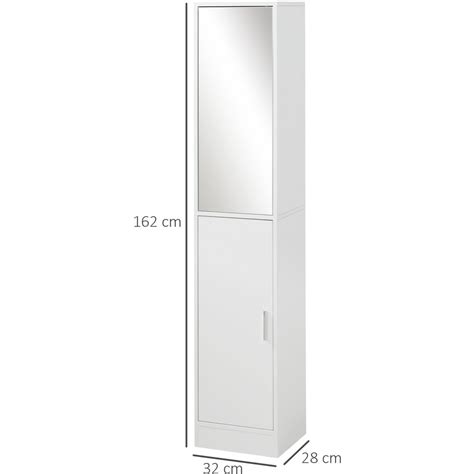 Kleankin Tall Mirrored Bathroom Cabinet Wilko