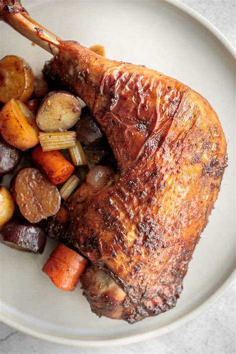 Roasted Turkey Legs With Vegetables Ahead Of Thyme