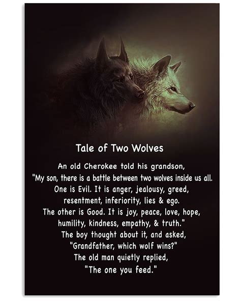 Image The Tale Of Two Wolves Two Wolves The One You Feed Wolf