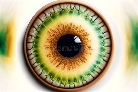 Round Human Eye Light Brown With Green Edging Stock Photo Image Of