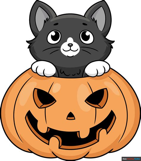 How To Draw A Halloween Cat Really Easy Drawing Tutorial